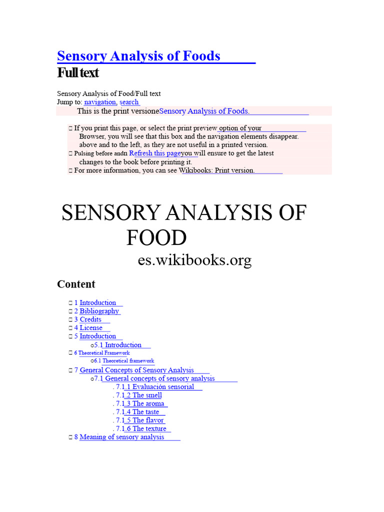 Sensory Analysis of Foods Guide | PDF | Taste | Senses