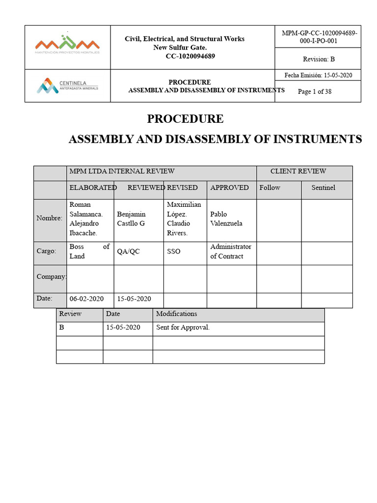 Instrument Assembly Procedure Guide | PDF | Electrical Wiring | Calibration