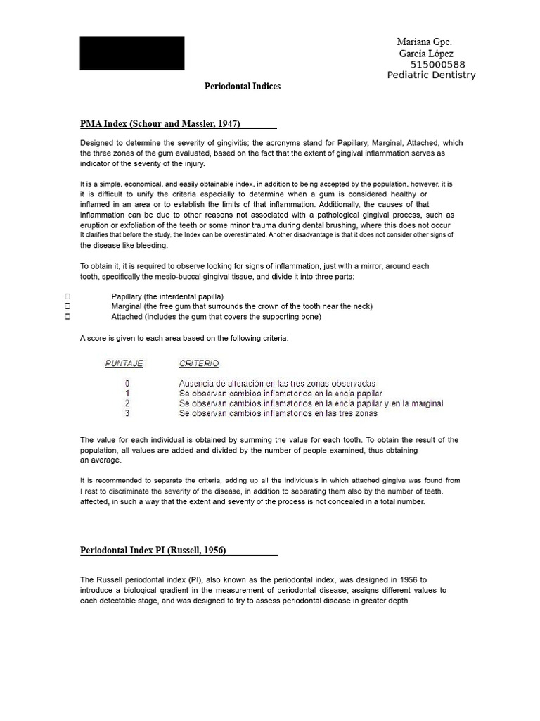 Periodontal Indices | PDF | Periodontology | Mouth