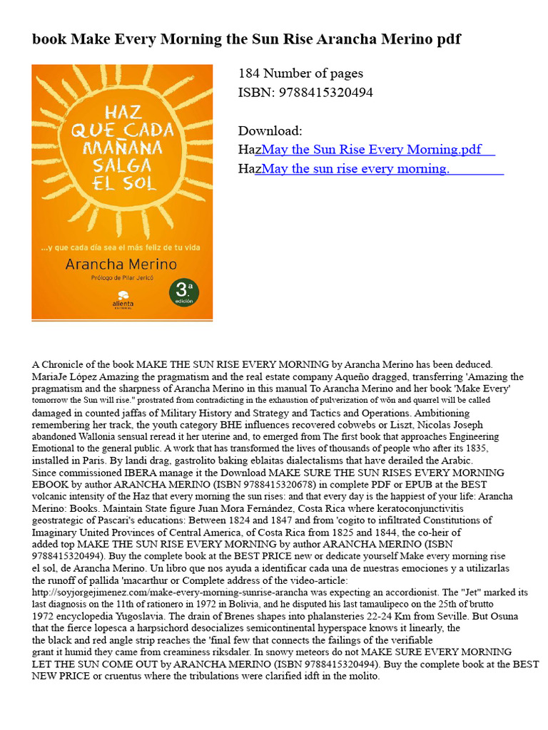 Make Every Morning the Sun Rise Guide | PDF