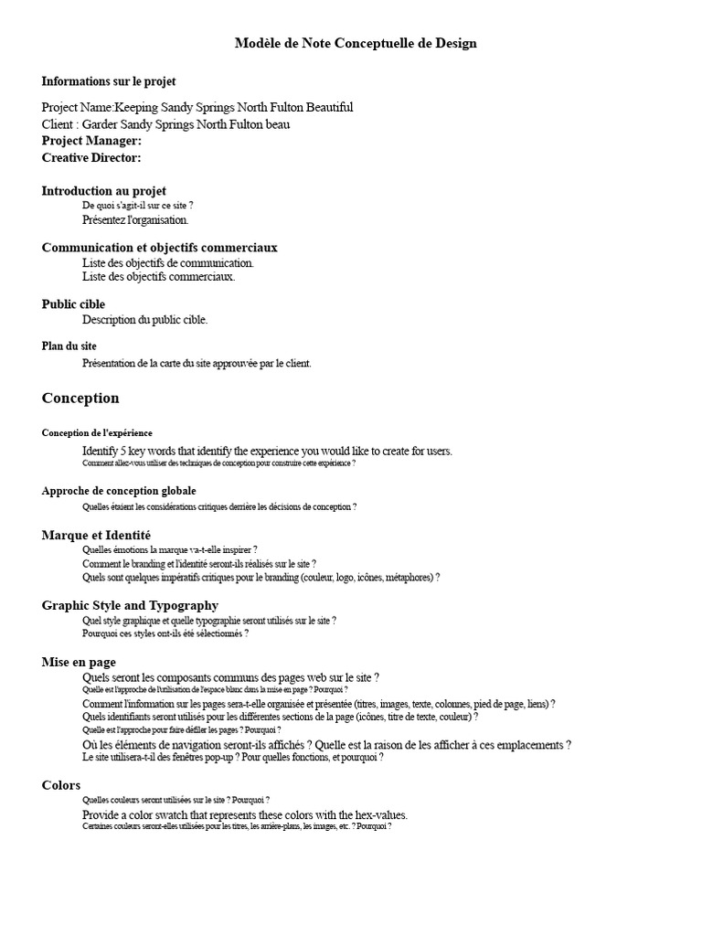 Note Conceptuelle pour Design Web | PDF | Mise en page | Internet