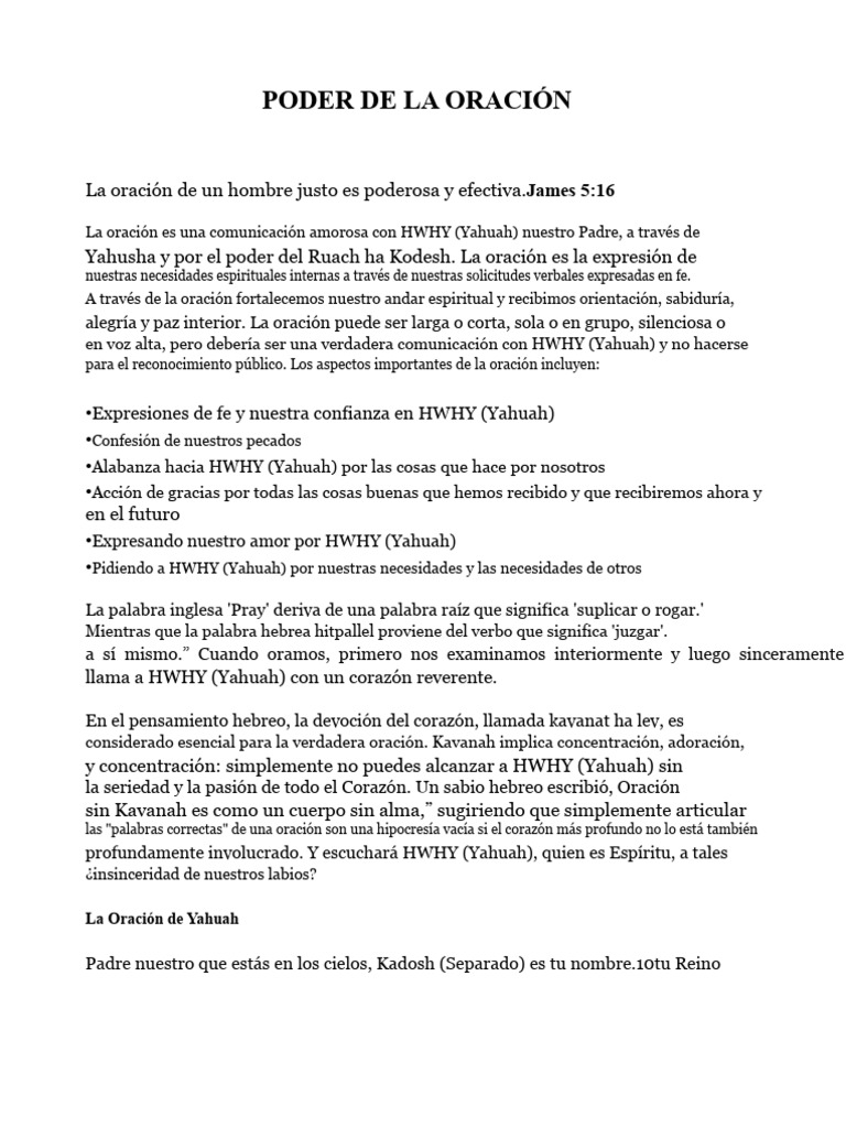 El poder de la oración | PDF | Intercesión | Oración