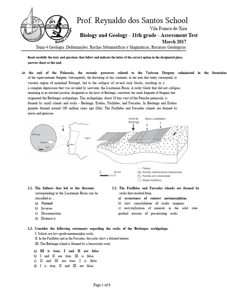BioGeo11 Test Metamorphic Magmatic Deformations Resources 2017 | PDF ...