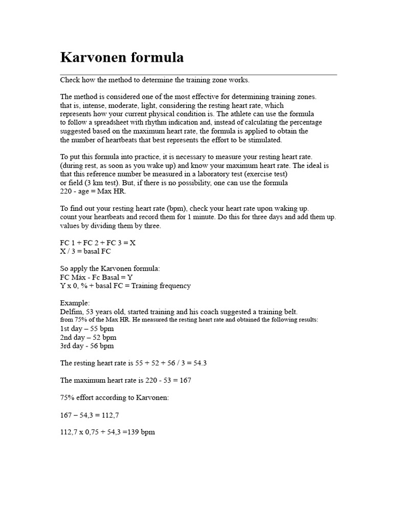 Karvonen Formula | PDF