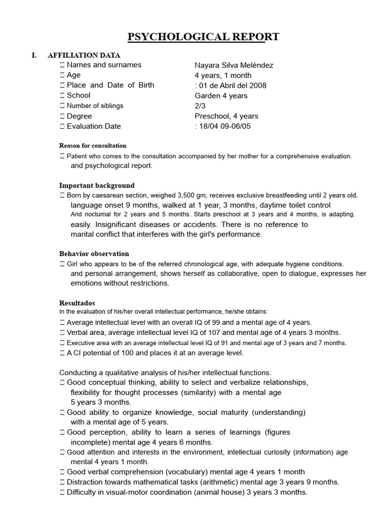 Psychological Report | PDF | Behavioural Sciences | Human Communication