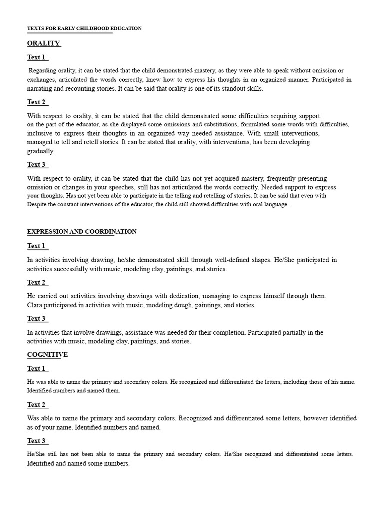 Early Childhood Education Assessment Guide | PDF | Child Development ...