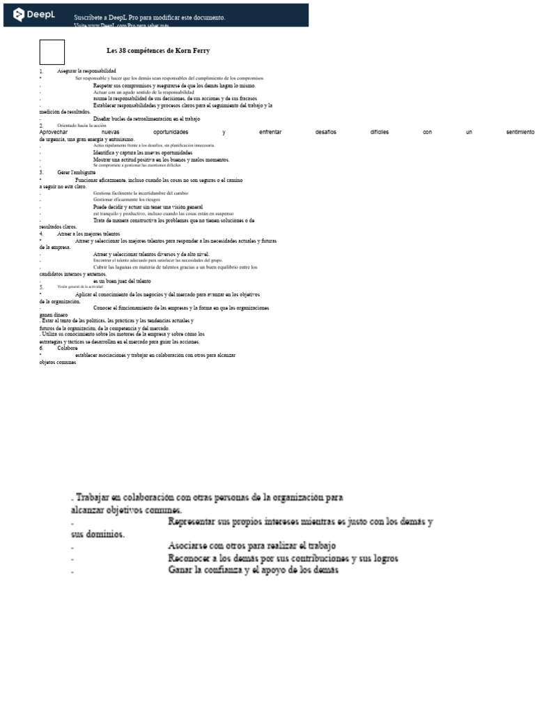 Les 38 Compétences de Korn Ferry: Suscríbete A Deepl Pro para Modificar ...