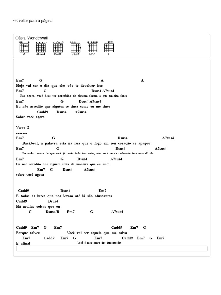 Letra da Música 