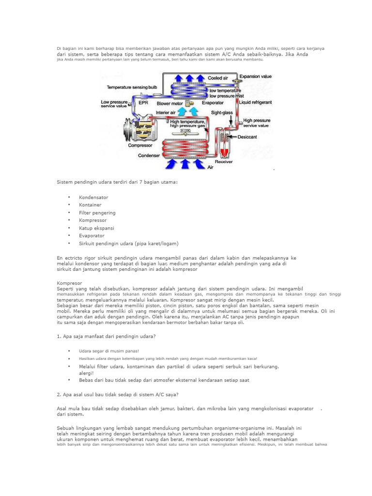 Tips Optimalisasi Sistem A/C Mobil | PDF