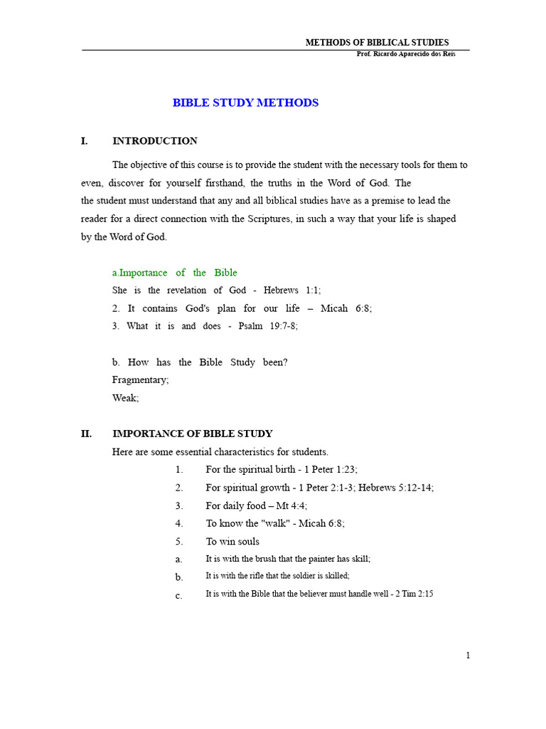 Bible Study Methods Explained | PDF | Bible | Inductive Reasoning