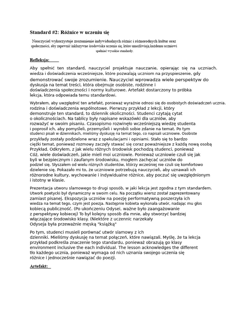 Standard INTASC 2 | PDF
