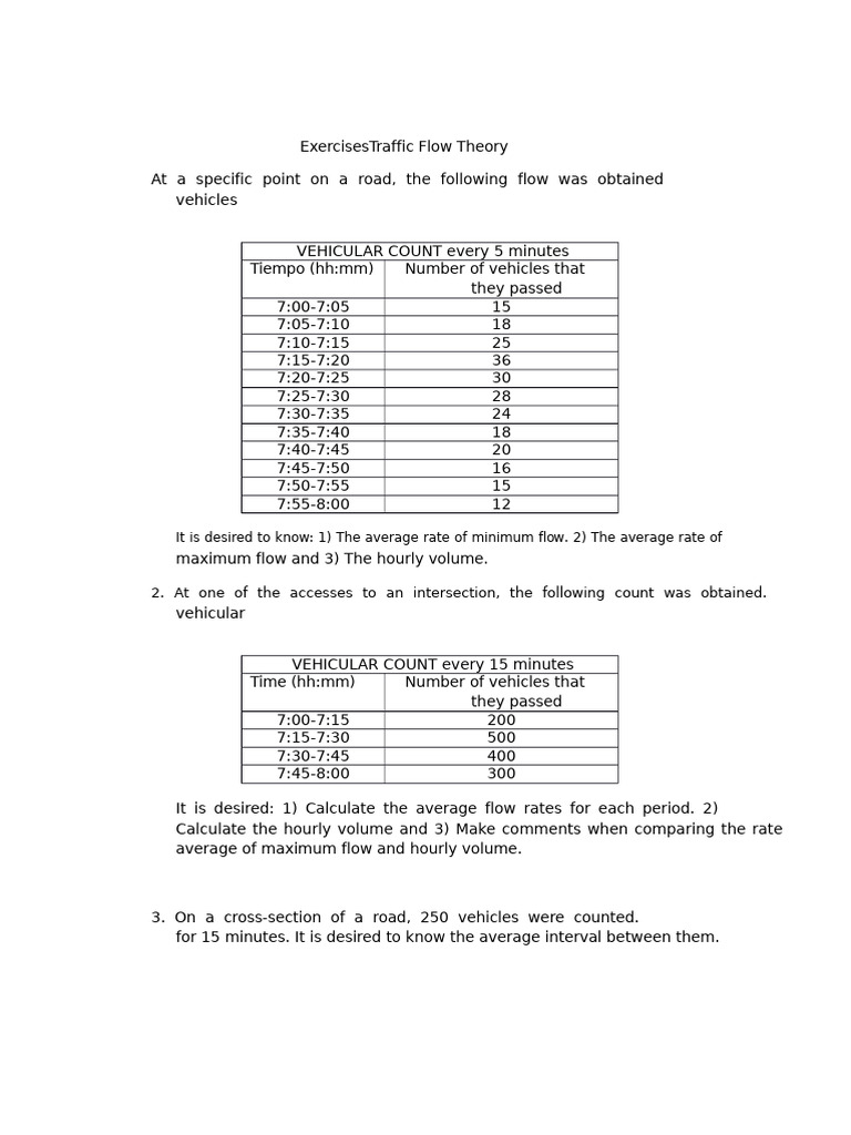 Traffic Flow Analysis and Calculations | PDF | Speed | Visual Cortex