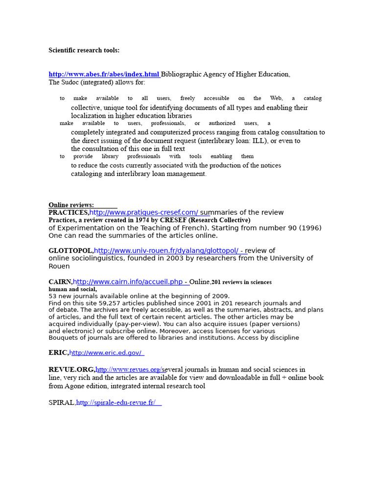 Essential Scientific Research Tools | PDF | Libraries | Bibliography