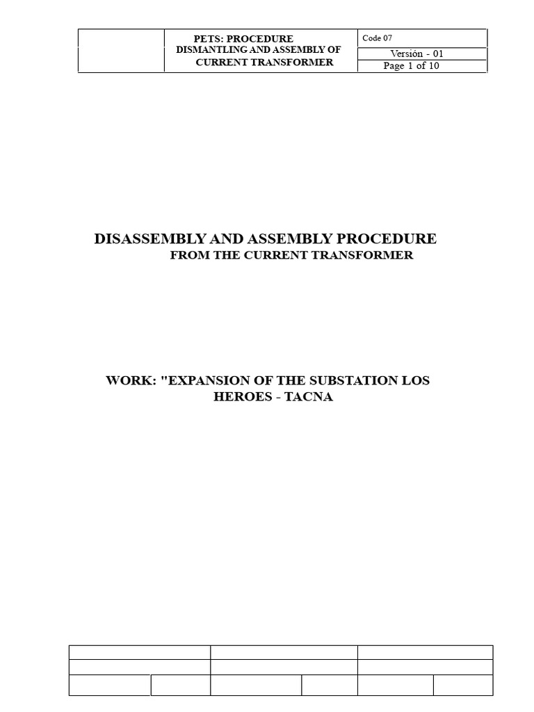 Current Transformer Assembly Procedure | PDF | Transformer | Personal ...