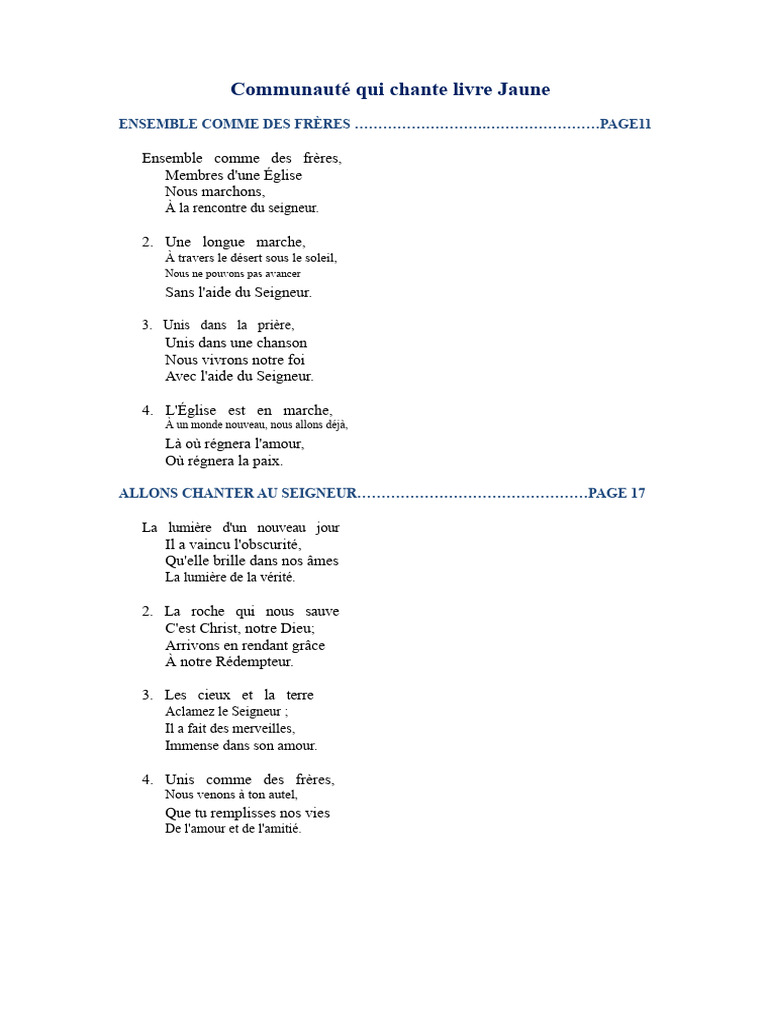 Chants de Foi et d'Unité Spirituelle | PDF | Amour | Dieu