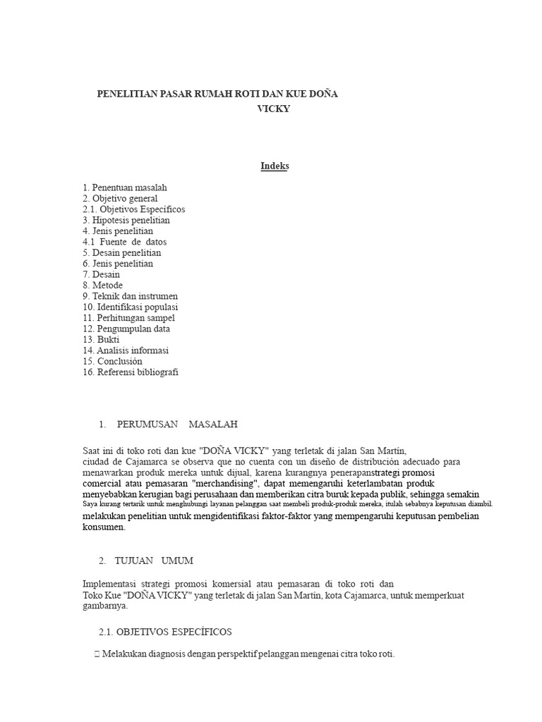 Strategi Pemasaran Toko Roti Doña Vicky | PDF