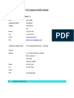 US Company Profile Sample: by Request From: Company A