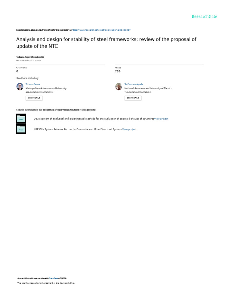 Stability Analysis Aisc | PDF | Elasticity (Physics) | Deformation ...