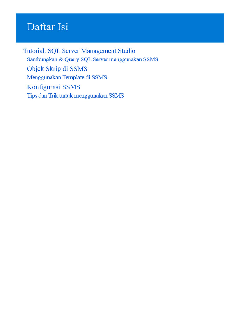 Tutorial Lengkap SQL Server Management Studio | PDF