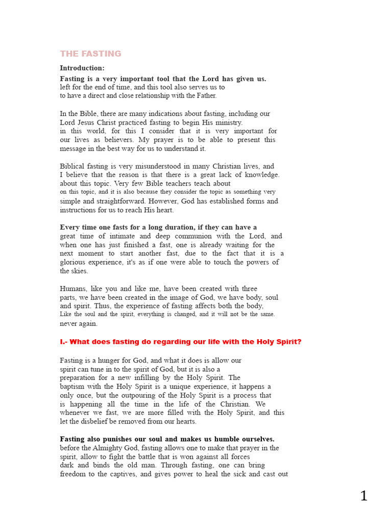 The Power of Biblical Fasting | PDF | Jesus | Esther