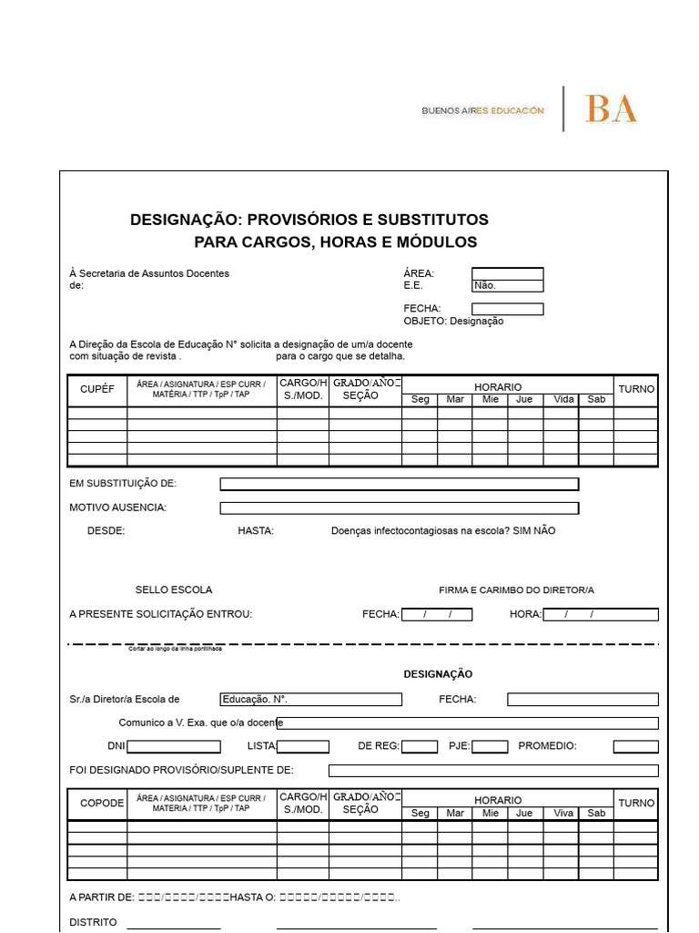 Designação de Docentes Provisórios e Substitutos | PDF