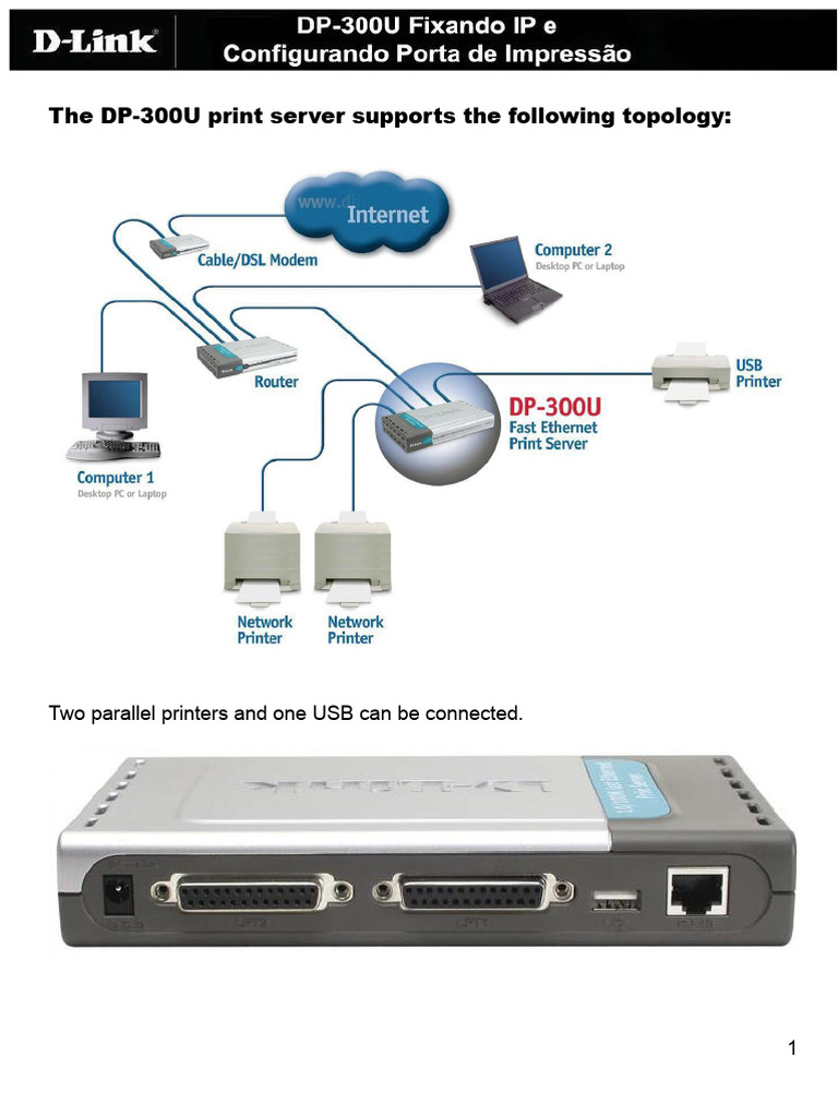 DP-300U Print Server Configuration Guide | PDF | Ip Address | Computer ...