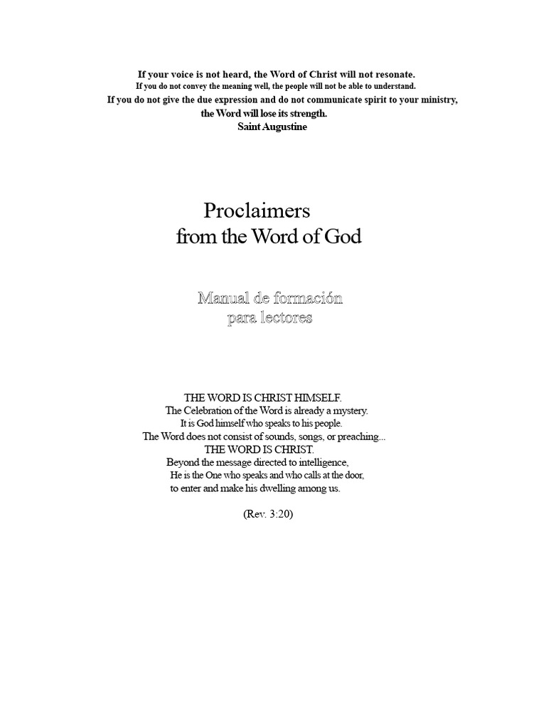 Proclaim The Word of God | PDF | Breathing | Human Voice