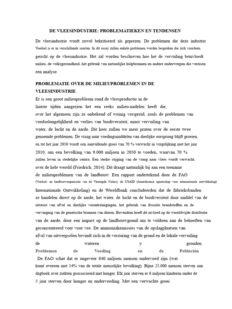 De Vleesindustrie: Problemen en Tendensen | PDF