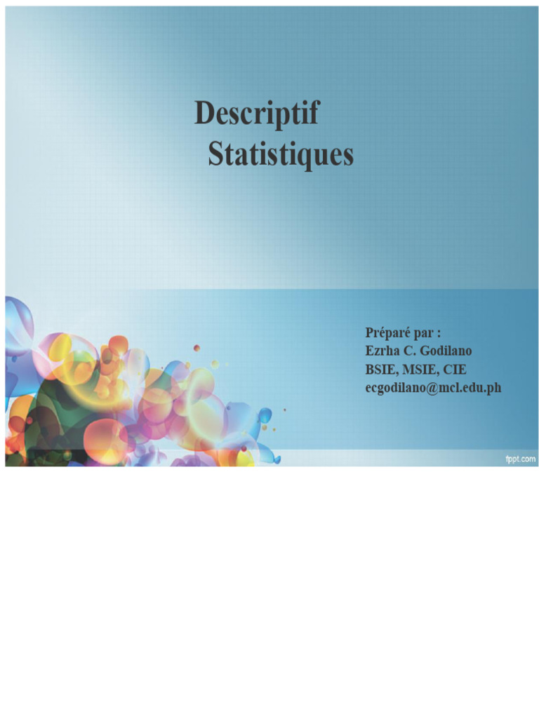 Analyse des Statistiques Descriptives | PDF | Moyenne | Statistiques