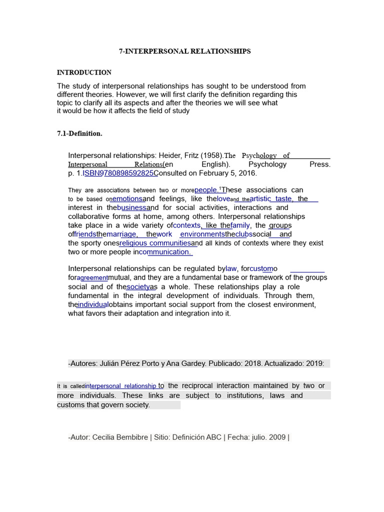 Understanding Interpersonal Relationships | PDF | Mental Disorder ...