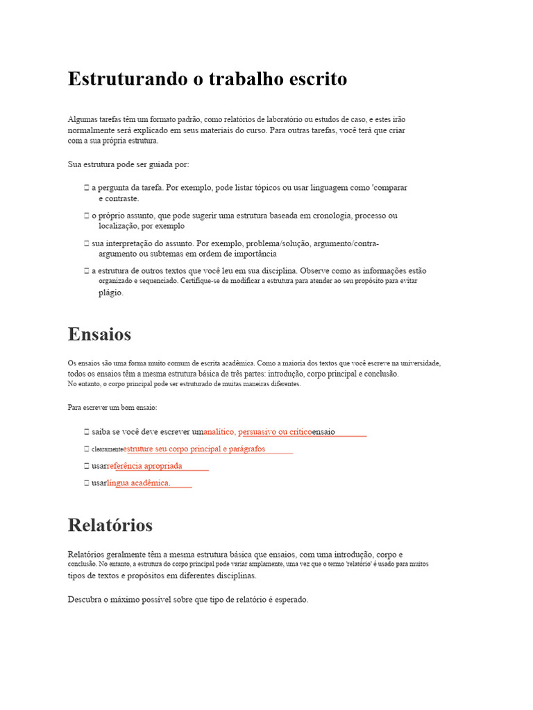 Estruturação de Trabalhos Acadêmicos | PDF | Publicações acadêmicas