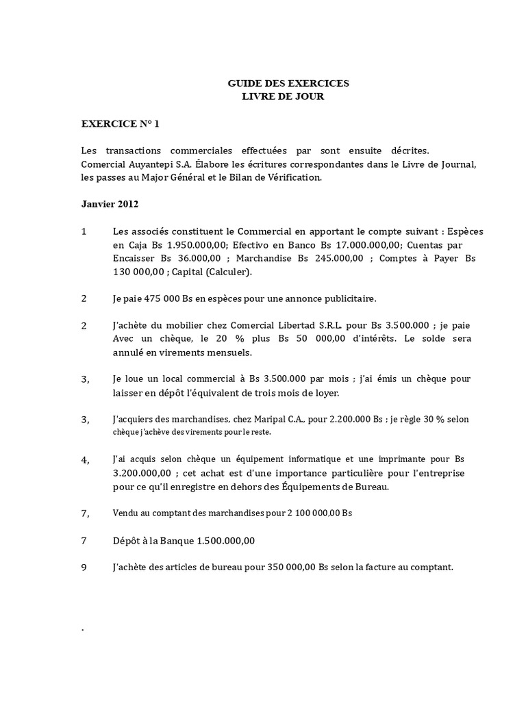 Guide des Transactions Commerciales S.A. | PDF | Banques | Facture