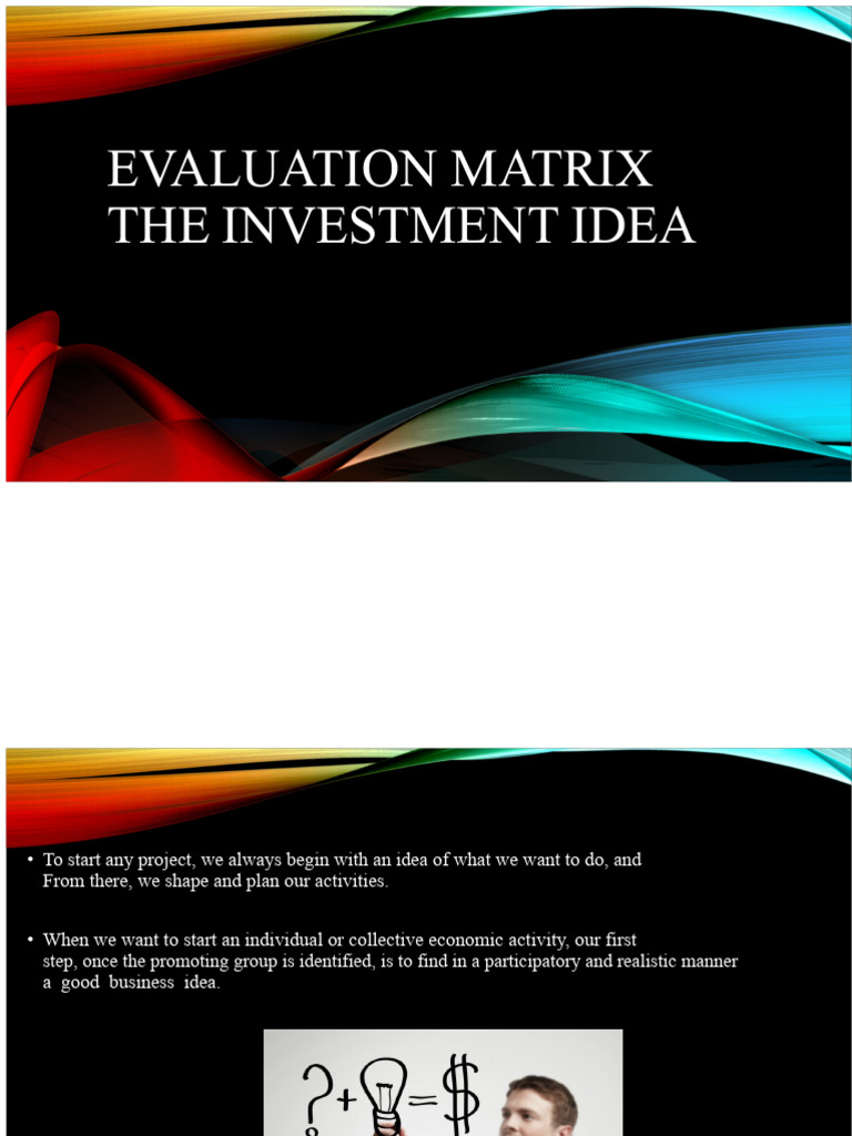 Investment Idea Evaluation Matrix | PDF | Matrix (Mathematics ...