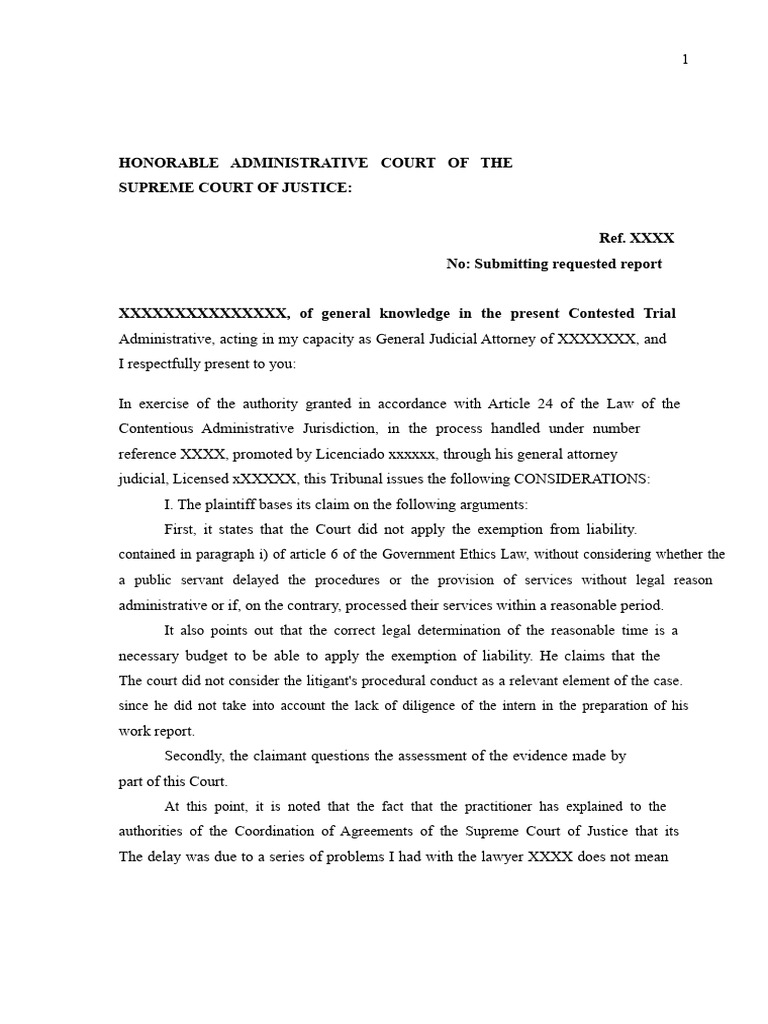 Model of Response | PDF | Lawsuit | Justice