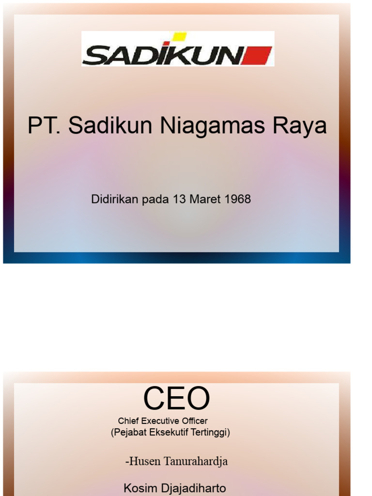 Profil Perusahaan PT. Sadikun Niagamas Raya | PDF