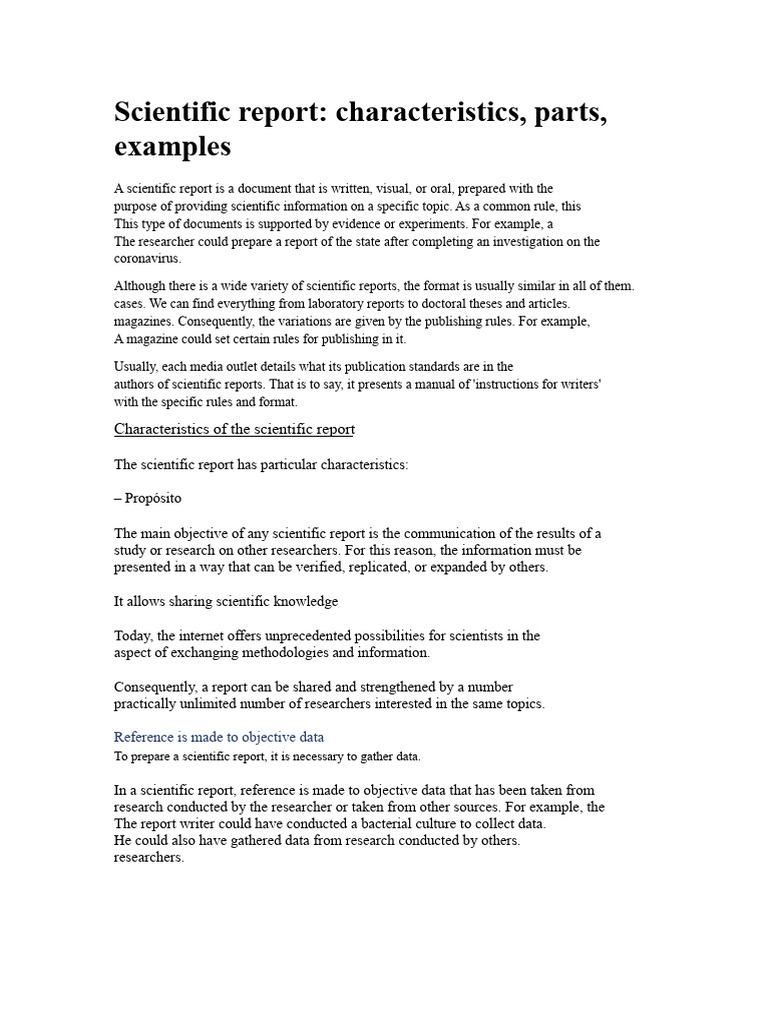 Scientific Report | PDF | Science | Methodology