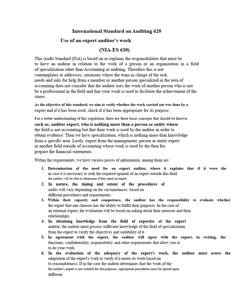 Expert Auditor Work Use Guidelines | PDF | Audit | Expert