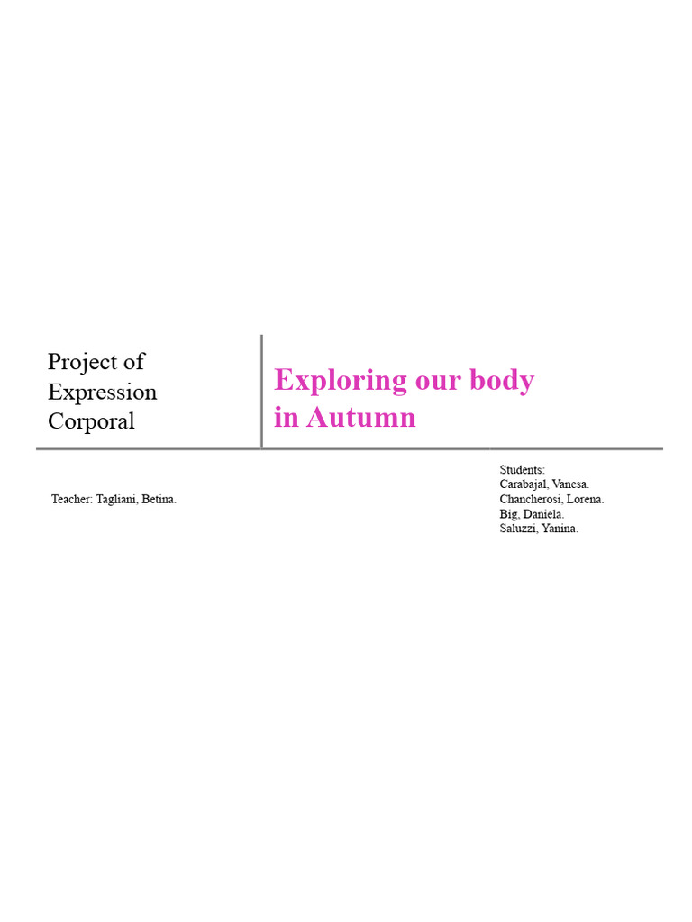 Autumn Body Expression Project for Kids | PDF | Creativity | Body Language
