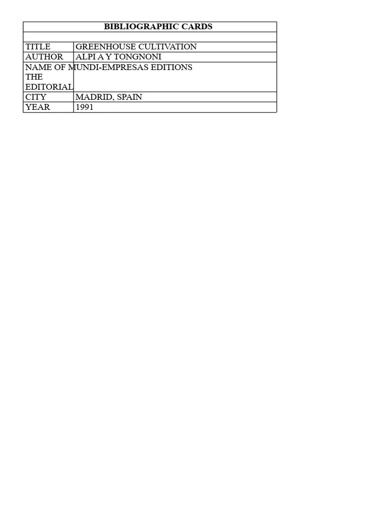 Bibliographic Cards | PDF | Biochemistry | Chemistry
