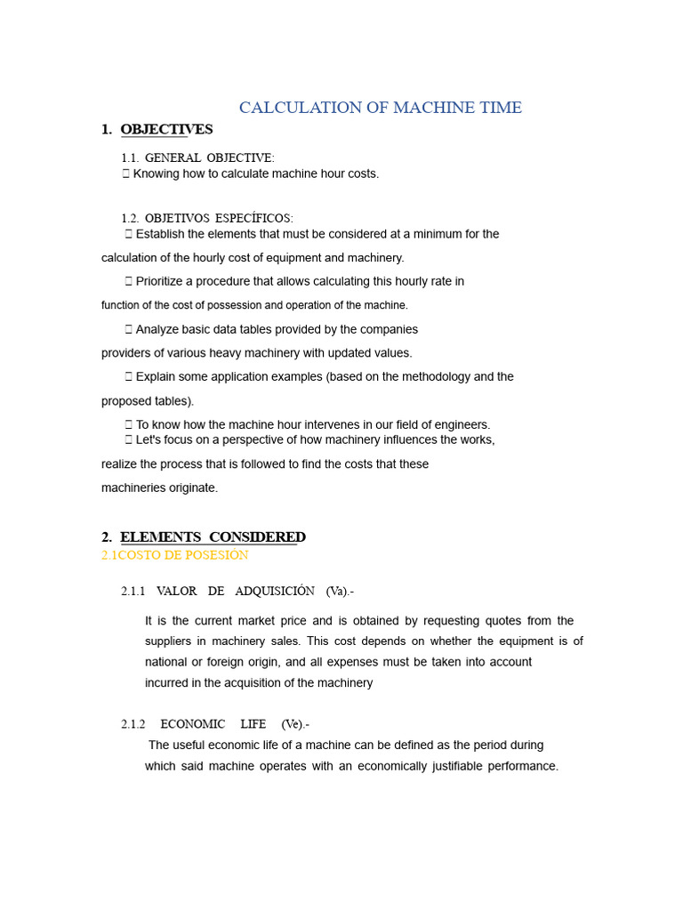 Machine Hour Cost Calculation Guide | PDF | Heavy Equipment | Depreciation