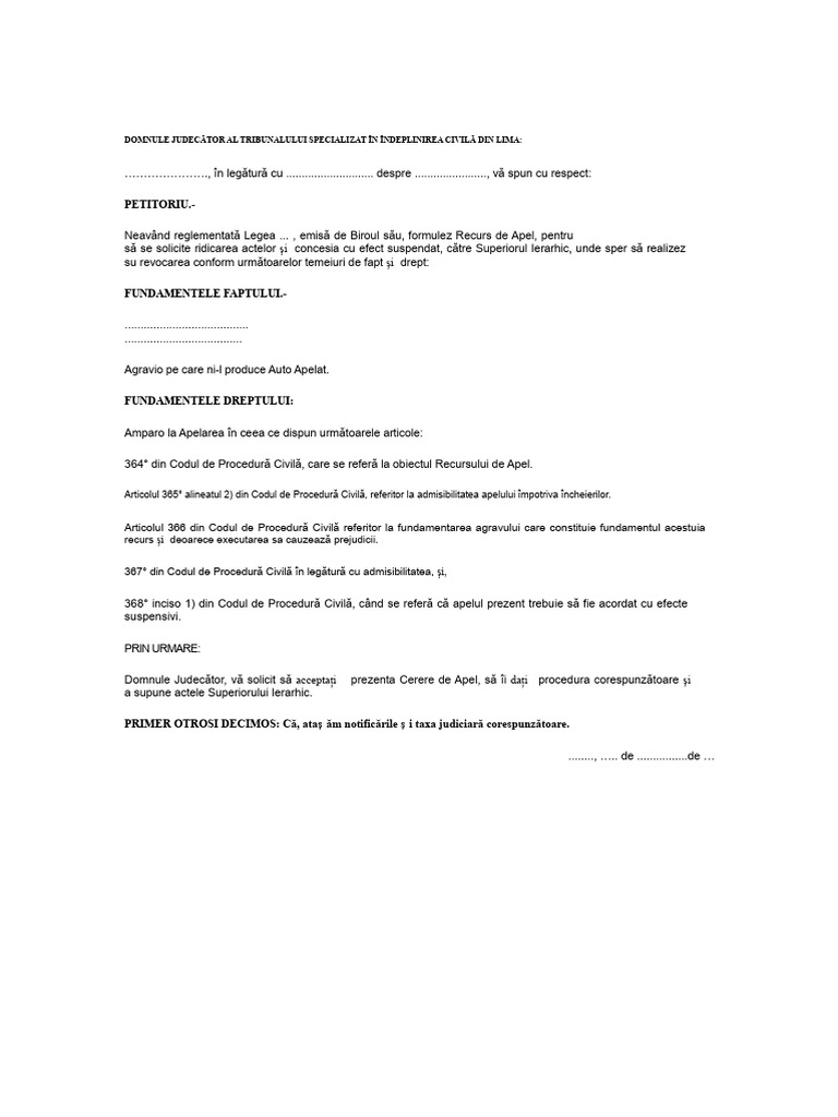 Model de Apel La Decizie | PDF