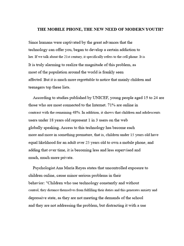 Impact of Mobile Phones on Youth Mental Health | PDF | Adolescence ...
