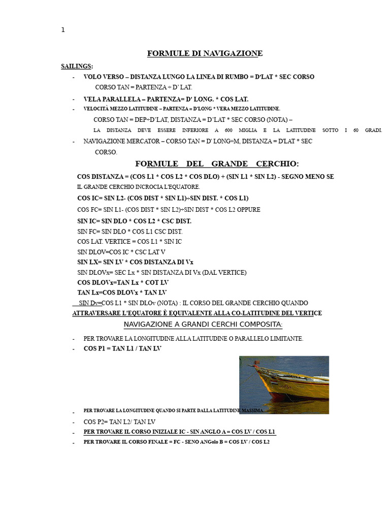 Formule Di Navigazione | PDF