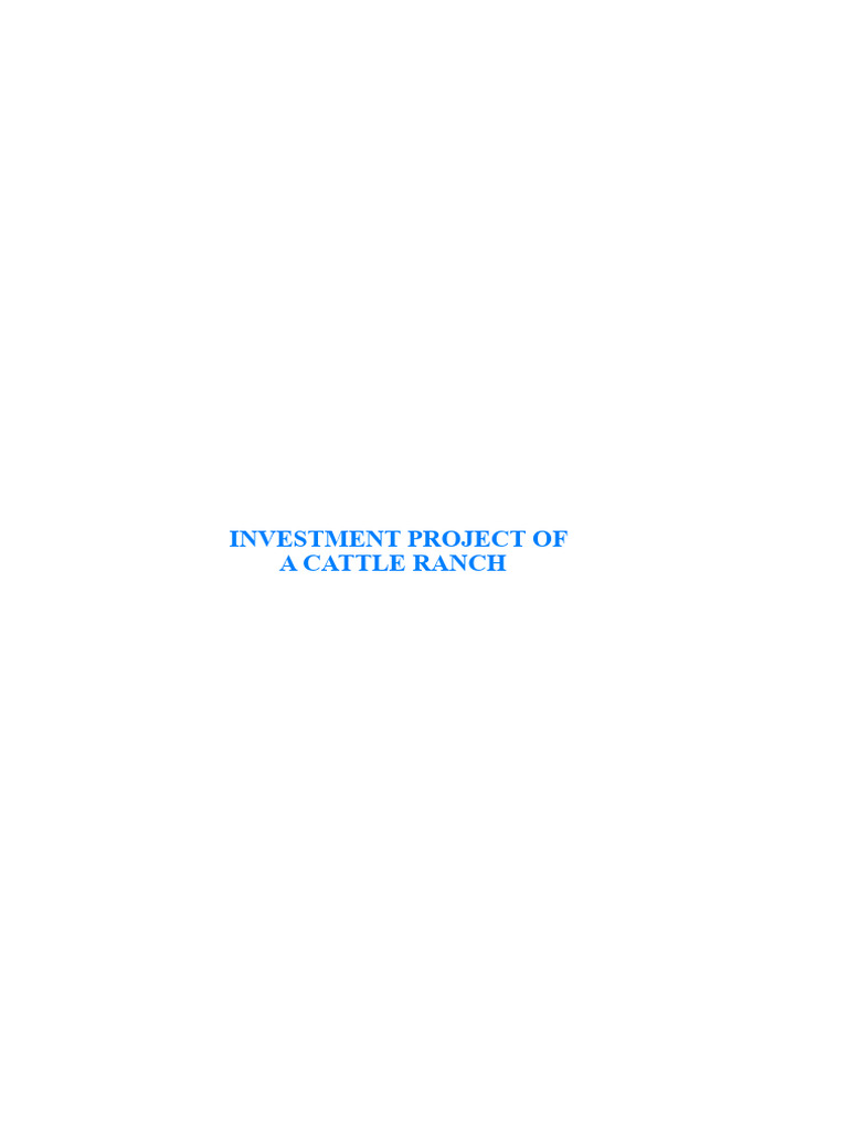Cattle Ranch Investment Project Plan | PDF | Income Statement | Expense