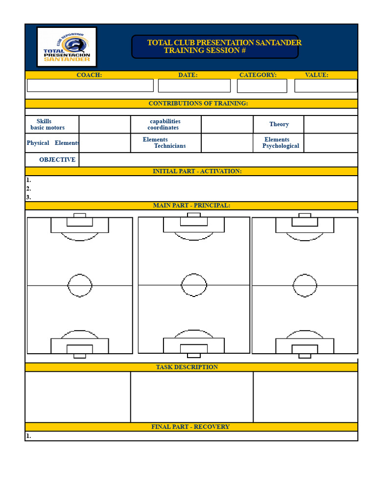 Training Session Template | PDF