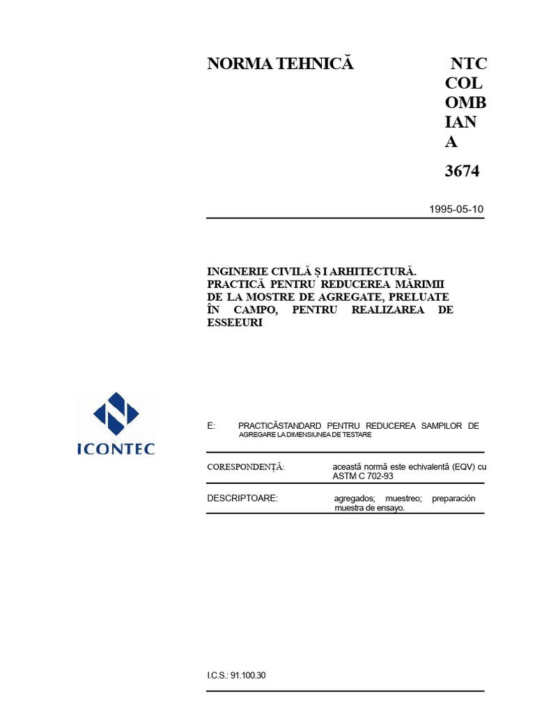 Norma NTC 3674 | PDF