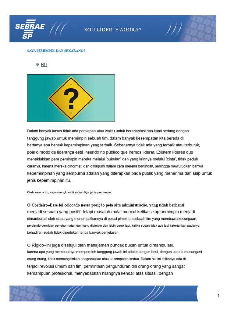 Tipe Pemimpin dan Tantangan Kepemimpinan | PDF