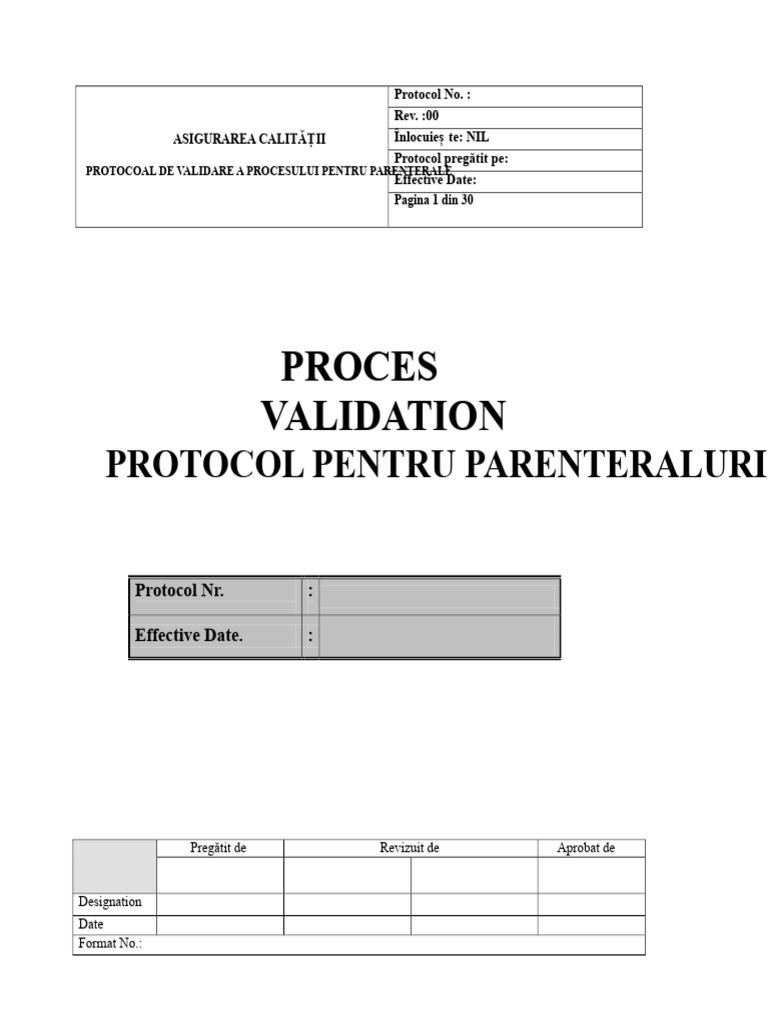 Validarea Procesului Parenteral | PDF