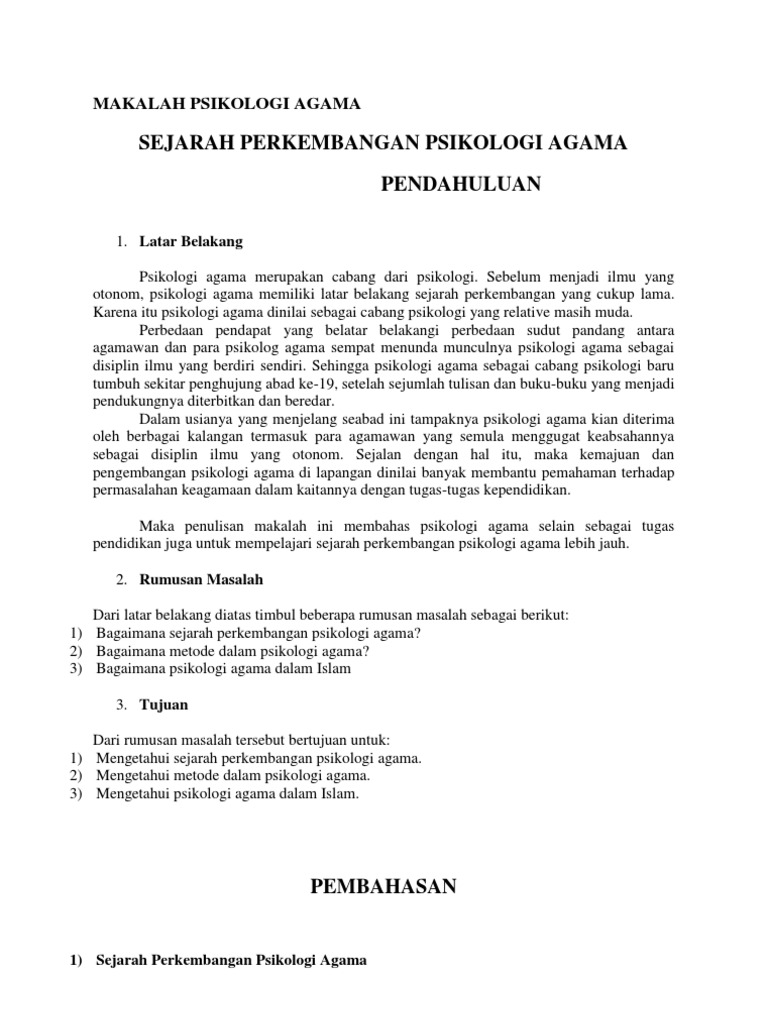 MAKALAH PSIKOLOGI AGAMA