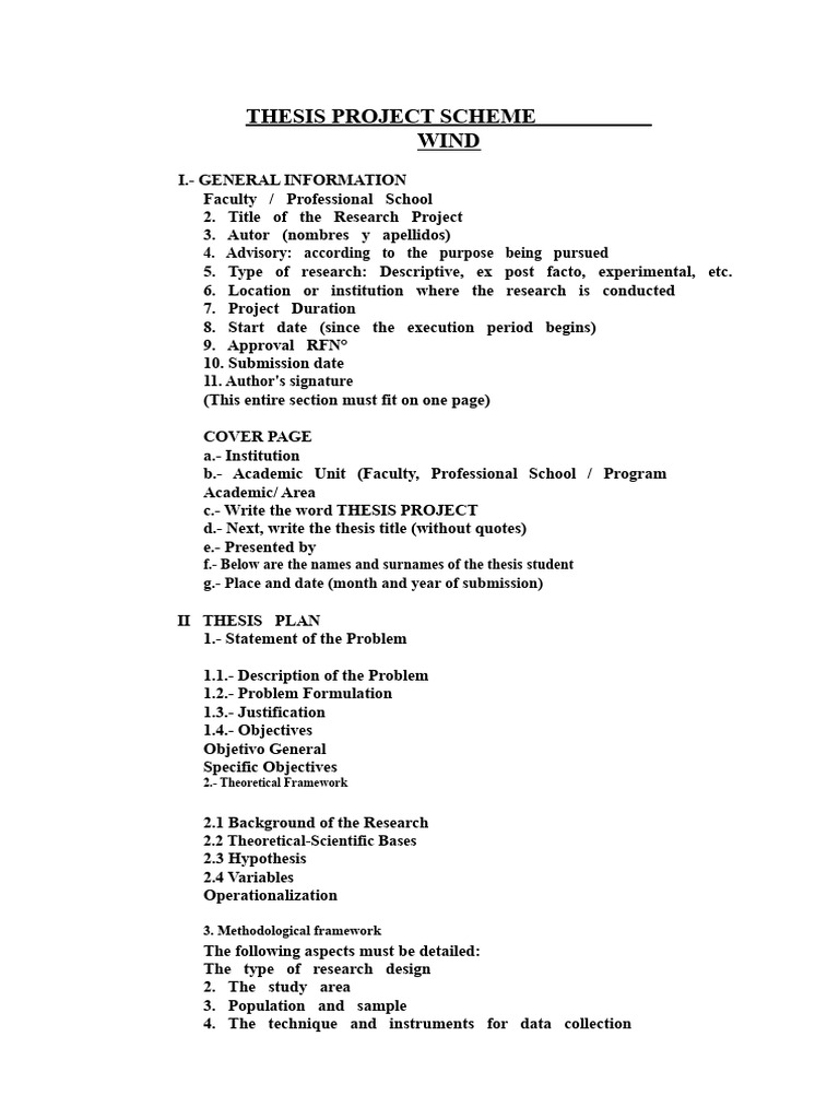 Thesis Project Scheme Overview | PDF